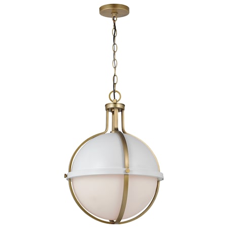 Nuvo Lincoln 1-Light Large Pendant, E26 60W, Matte White, White Opal 60/7665